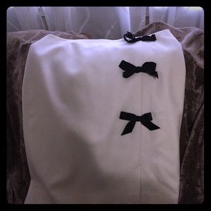 Jcrew white pencil skirt with bows